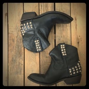 Ash Studded Leather Biker Boots EUC SZ 40 US 9 9.5